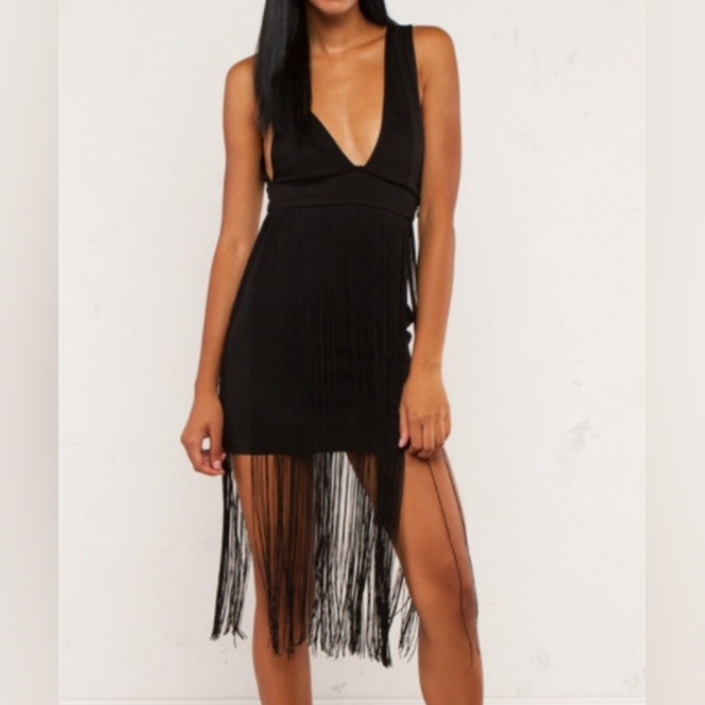 🦋 Ju-Ju-Be Black Fringe Dress